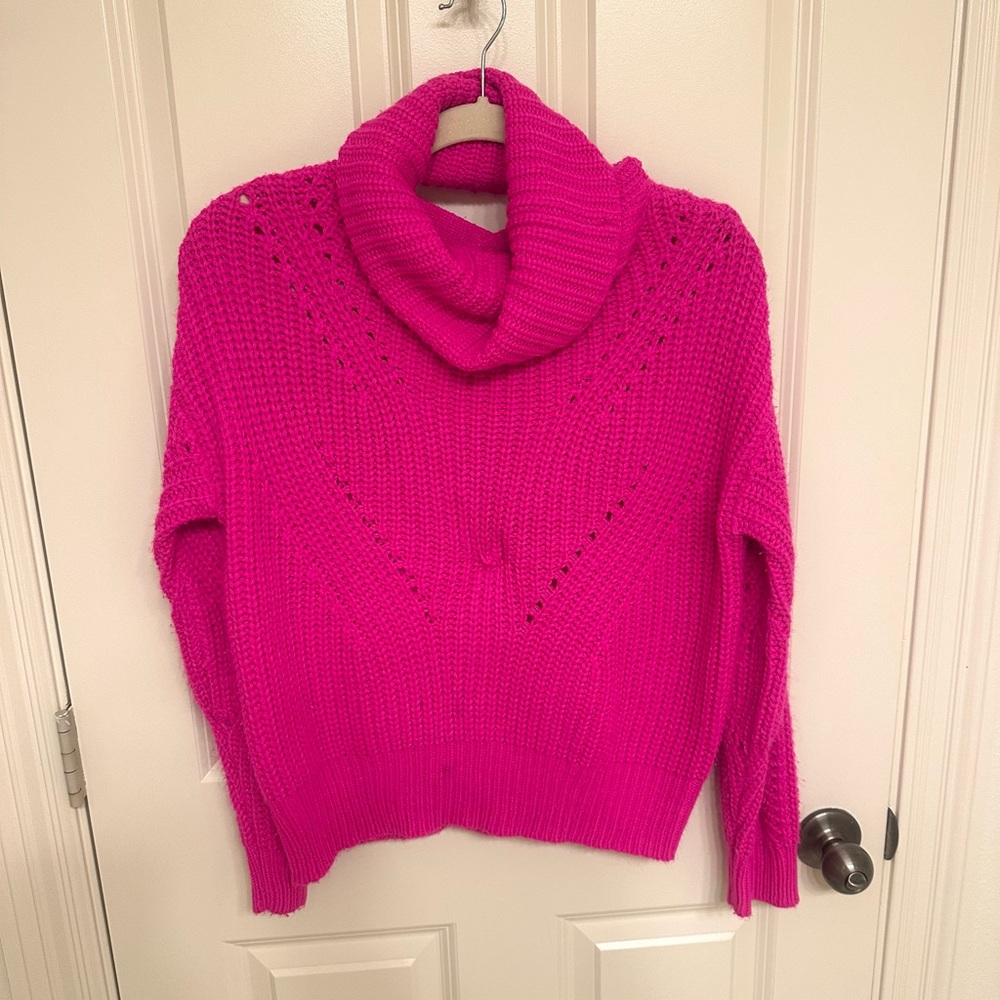 Skies Are Blue Pink Turtleneck Sweater